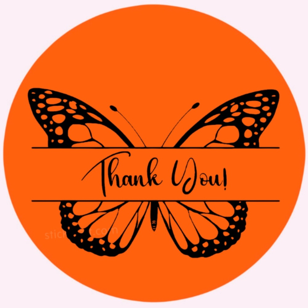 thank you sticker pink for business 2 inch round sticker - Picture 10 of 15